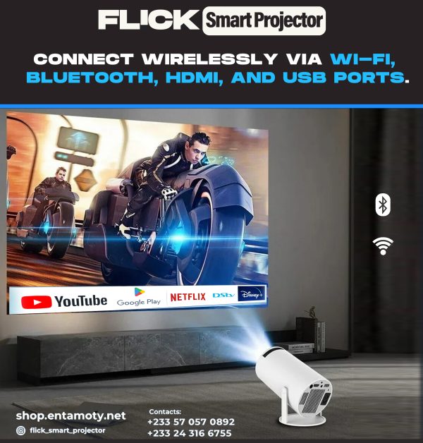 Flick Smart Mini Projector (White)